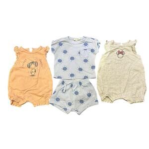 Lots of 3 Bundle Baby Gap Infant Girl 3 - 6 M Romper Summer Disney Outfits